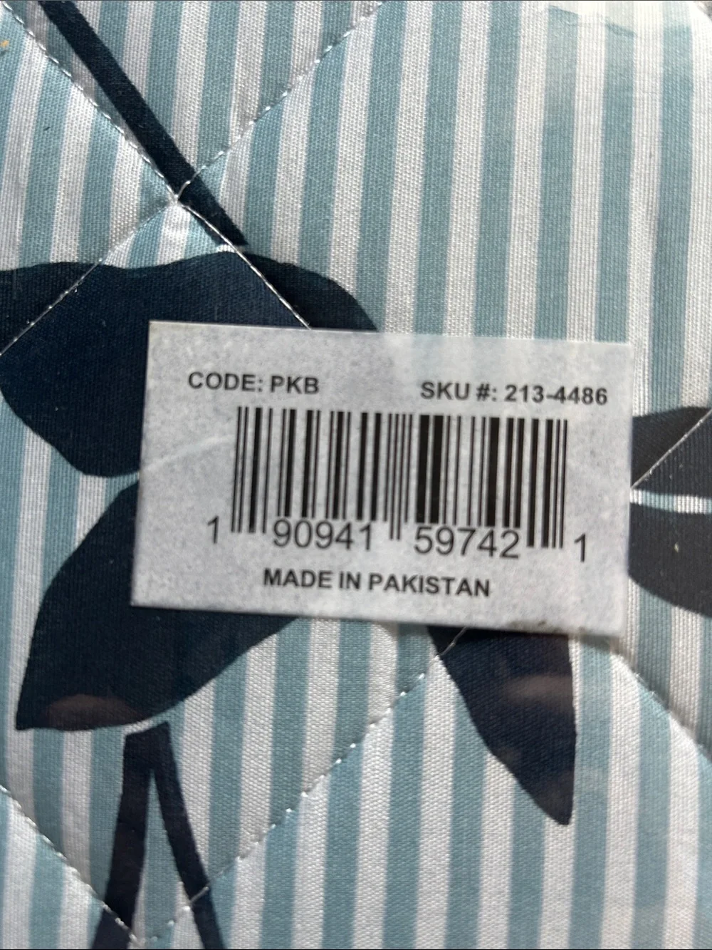 New LTD Commodities Blue Pinstripe Floral Quilt - King